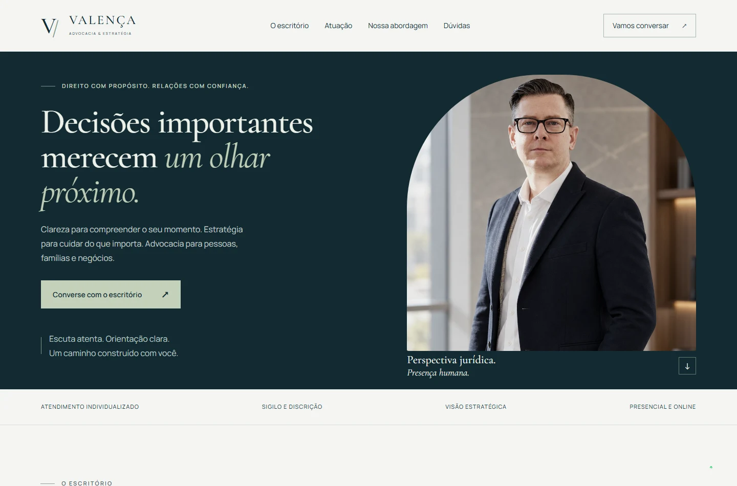Print real do site de Valença Advocacia